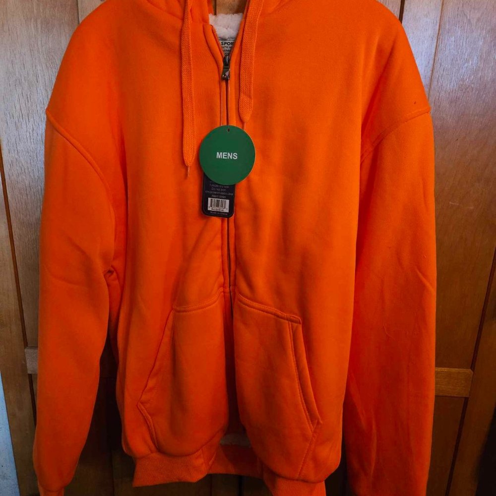 NEW (with tags) Safety Orange Big Ball Sports Hoodie